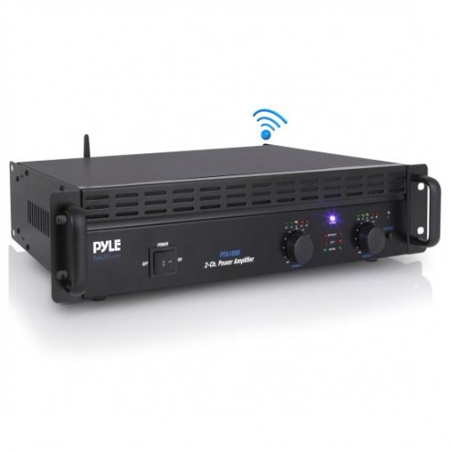 Pyle PT1100 Sistema de amplificador de potencia para Home Theater, receptor estéreo híbrido con selector de bocina 4 canales (1000 watts)